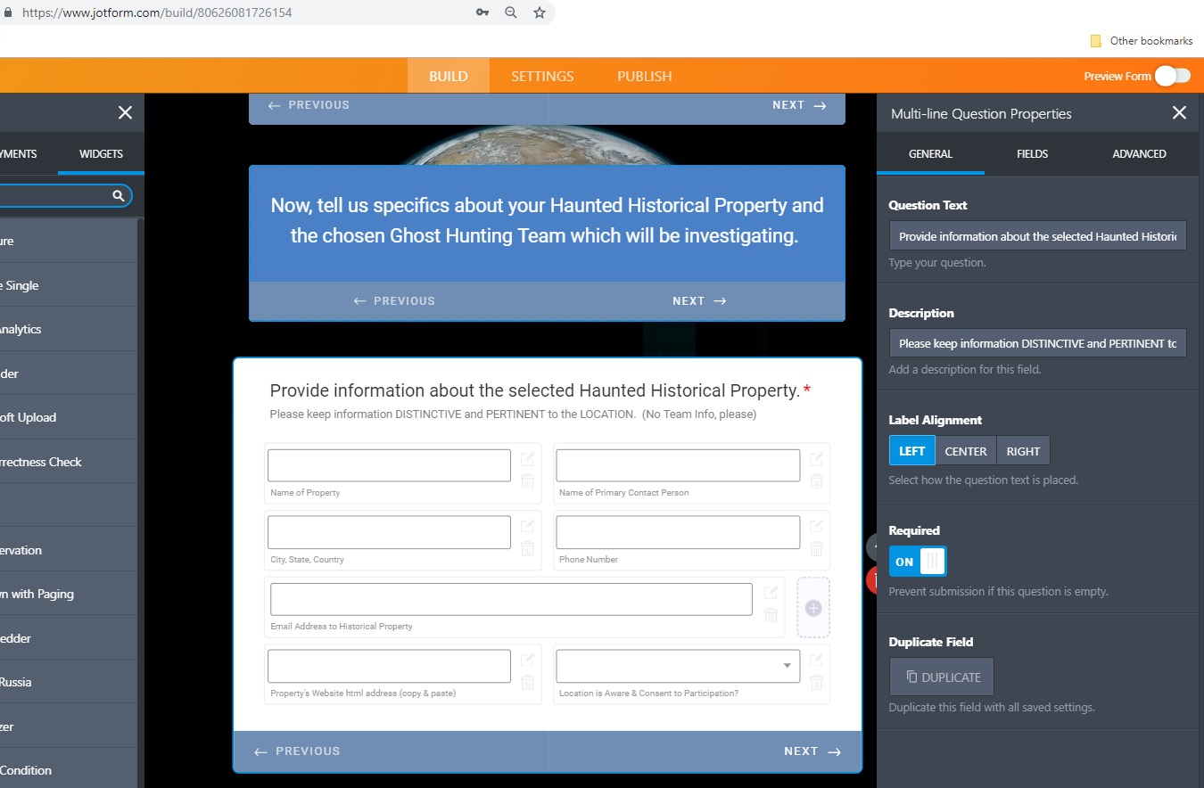 Multiline question in all question in one page layout.